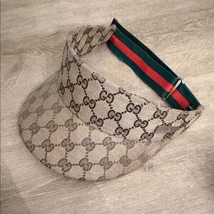 Gucci Beige and Brown Monogram Visor
